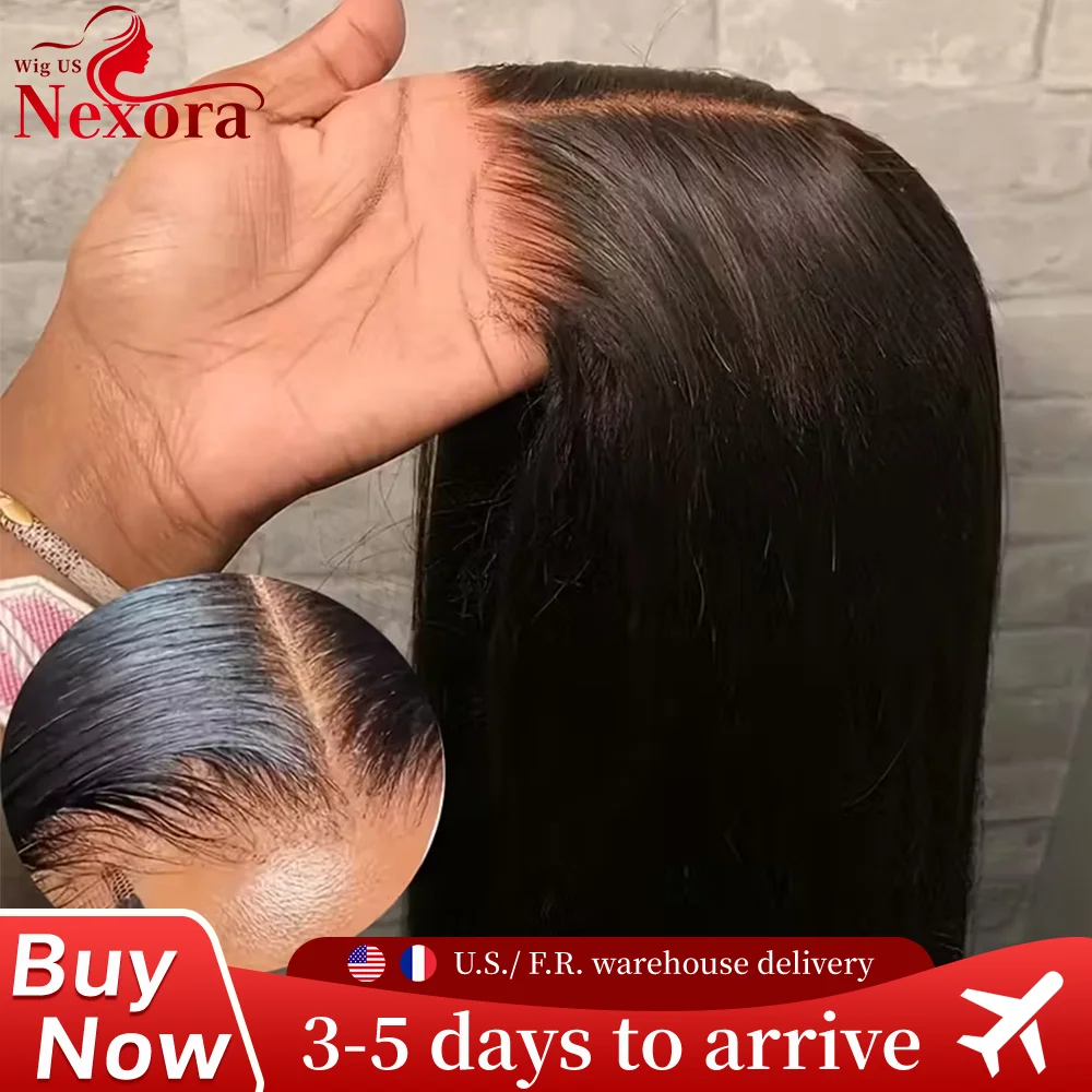 

4x4 Transparent Lace Frontal Wig Human Hair Bone Straight Glueless Wig Ready To Wear 5x5 Lace Front Pre Cut Wig Natural Color