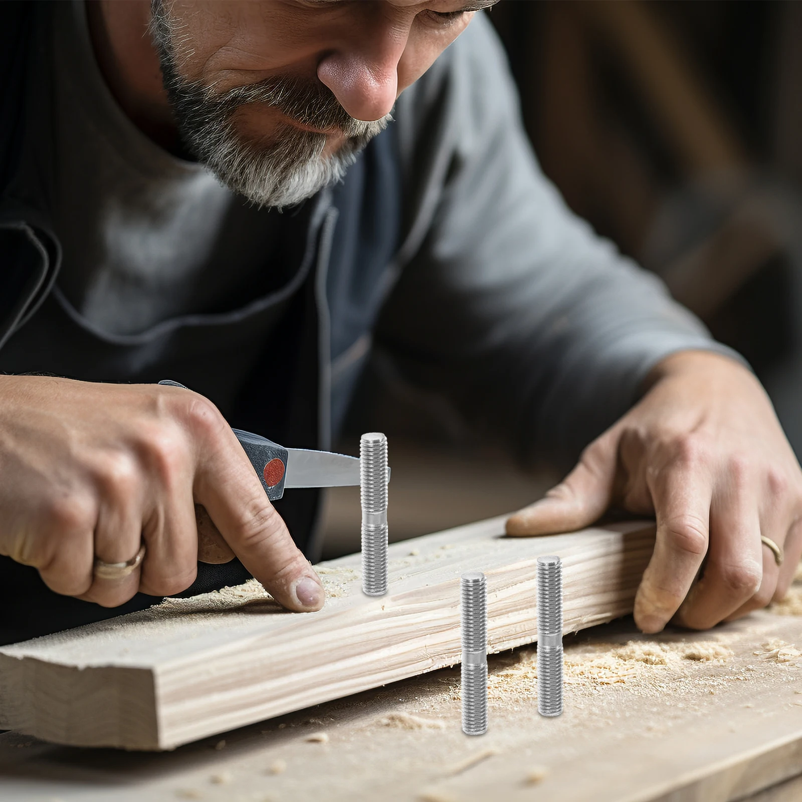 

10pcs Double Headed Bolts Stainless Steel Threaded Rod Dual End Metal Fine Rod Bolts For Repair Wheel Conversion Hardware