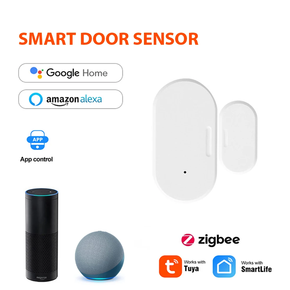 Tuya Smart Wifi /Zigbee Tür Fenster Sensor Smart Lebensdauer Öffnen/Geschlossen Detektor Smart Home Security Alarm Arbeitet Für google Home Alexa