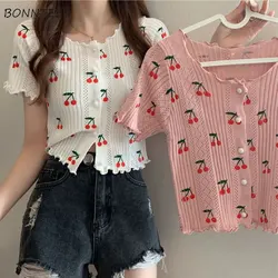 T-shirts Women Slim Fashion Summer Daily Students All-match Korean Style Leisure Schoolgirls Sweet Simple Breathable New Sexy