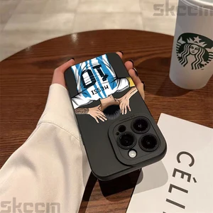 Nr. 10 Messi Futebol Superstar Design -Hülle für iPhone 15 Pro 16 14 13 12 11 Pro Max 7 8 Pius X XS Soft Silikonabdeckung 10 Hauptverkäufe iPhone X Messi Cover - №5