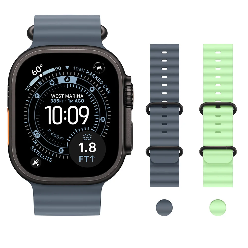 

Ocean Band для Apple watch Ultra 3 2 ремешка 49 мм 45 мм 46 мм 42 мм 44 мм 40 мм Силиконовый спортивный браслет серии 11 10 9 7 8 6 SE3 ремешок