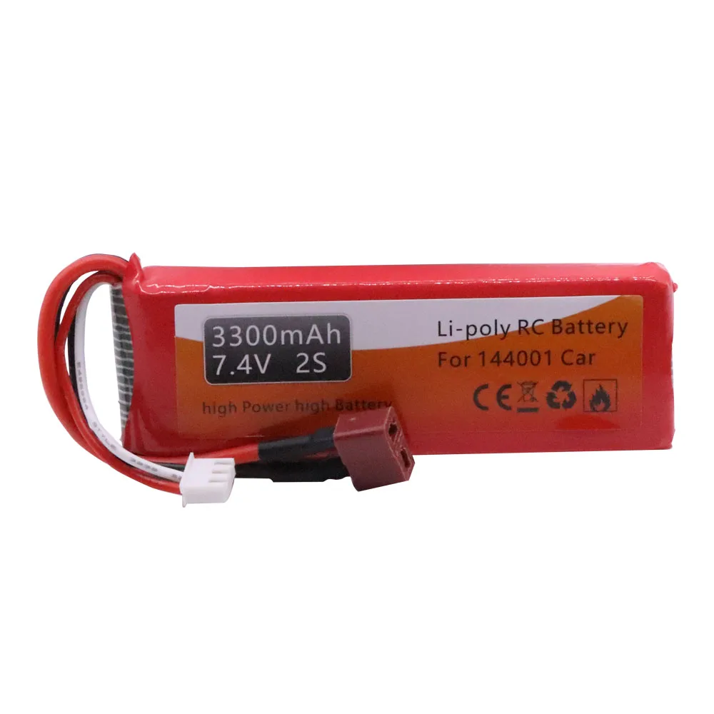 7.4V 3300mAh bateria Lipo z zestaw z ładowarką do Wltoys 1/14 144001 pilot zabawka samochód akcesoria do łodzi 7.4V 2S bateria liion