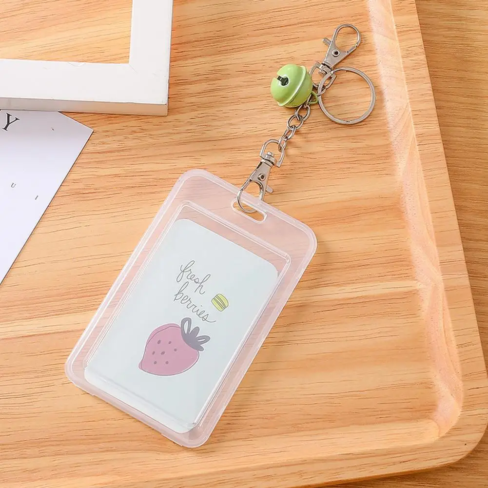 Useful Card Bag Dust-proof Mini Cartoon Meal Card ID Card Key Ring Sleeve  Hanging Design Card Cover for Daily Use