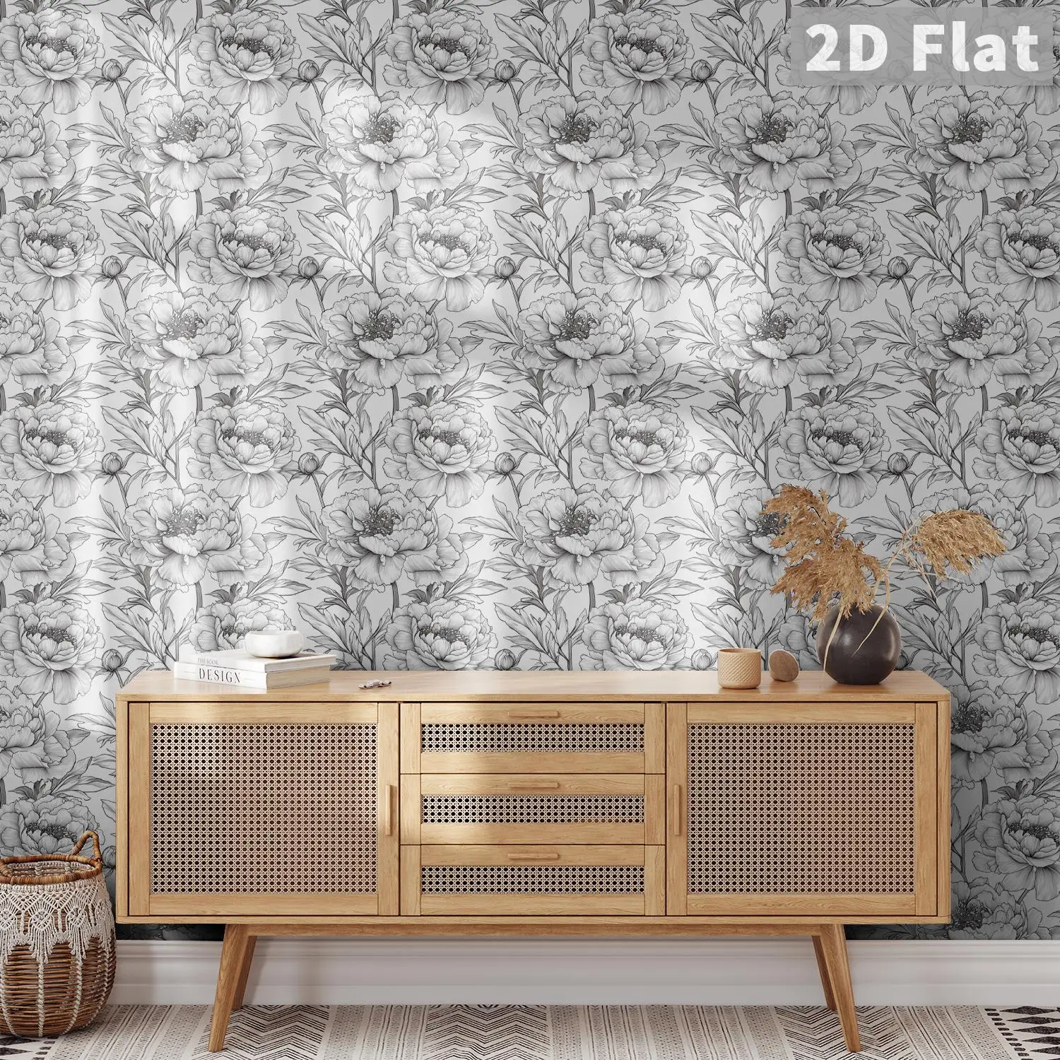 

Retro floral self-adhesive wallpaper with textured floral design, detachable contact paper, suitable for walls