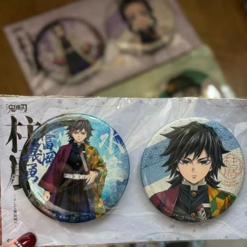 

58cm Demon Slayer Laser Brooch Tomioka Giyuu Anime Action Figure Q Figural Clothing Backpack Pin Decoration Cute Christmas Gifts