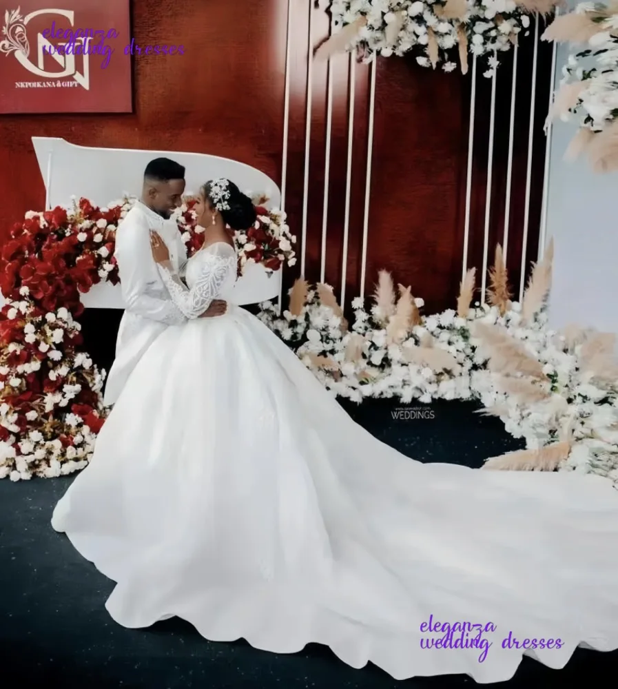 فساتين زفاف العروس مخصصة عالية الجودة مصنوعة حسب الطلب من الدانتيل بأكمام طويلة فساتين زفاف العروس Vestidos De Novia 2025