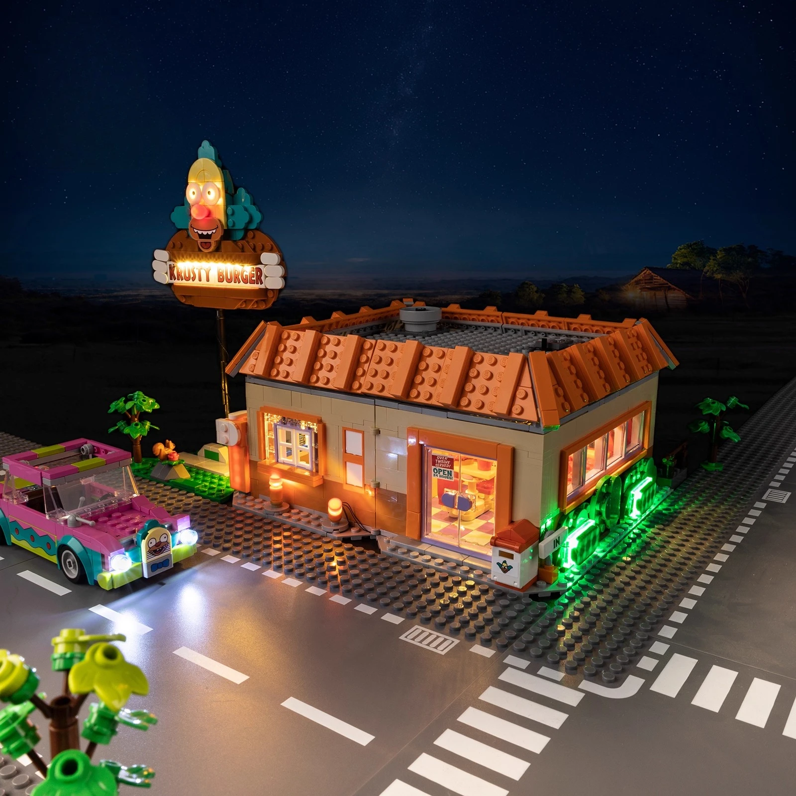 Conjunto de iluminação LED sem modelo adequado para LEGO The Simpsons Krusty Burger 10352 (não inclui blocos de construção)