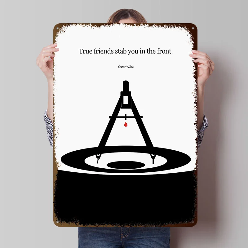 Compass Quote Oscar Wilde Metal Poster Customized Wall Art Retro Vintage Tinplate Signs for Bedroom Decoration Room Accessories