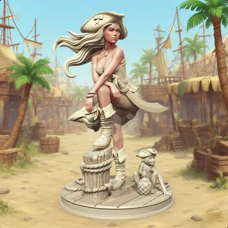 

Высота человека, 38 мм, 50 мм, 75 мм, наборы моделей из смолы, карибский женский воин, бесцветный и самостоятельная сборка (3D-печать) TD-7475/3D