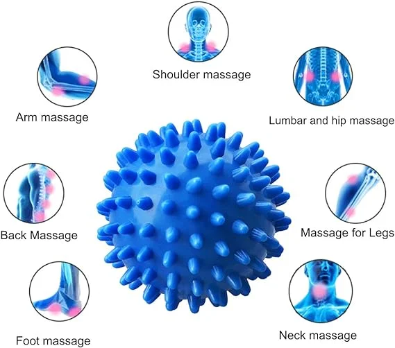 1Pcs BOTQTOW Spiky Massage Ball,Physical Therapy Massage Balls,Hard Lacrosse Ball & Spiky Massage Ball for Myofascial Release