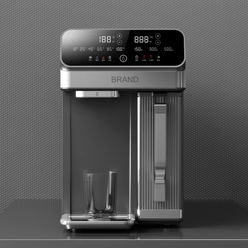 Desktop Hot and Cold Water Dispenser Reverse Osmosis Water Filter System No Installation Required RO Water Purifier with Kettle