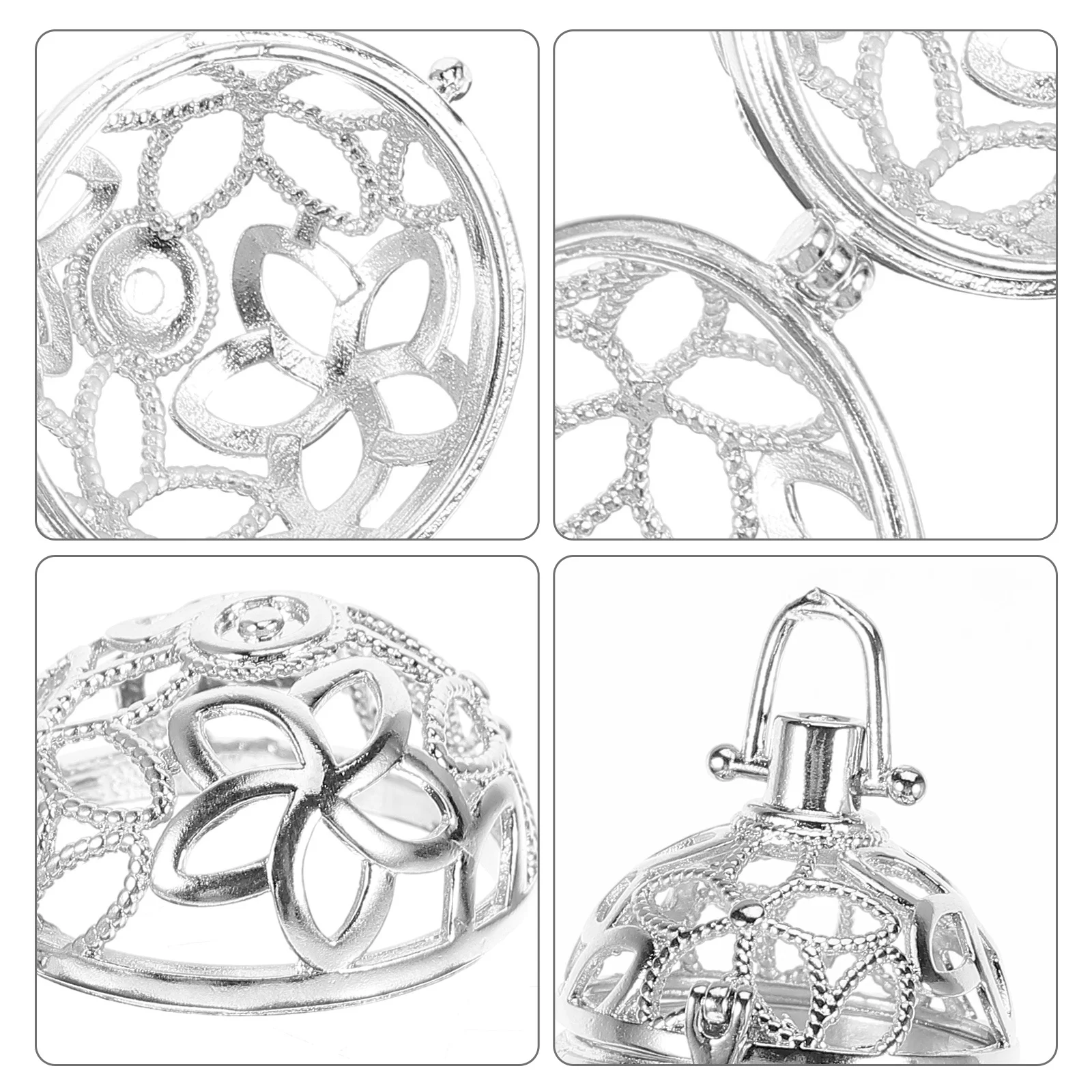 

5Pcs Essential Oil Diffuser Necklace Pendant Hollow Flower Design Aromatherapy Locket Perfume Holder Aromatherapy Pendant