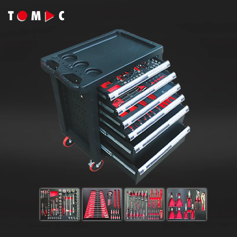 Tool Chests Cabinets 6-Drawer Heavy Duty Tool Cabinet with Tools Large Rolling Cabinet, Includes 156PCS Tools in 4 Drawers