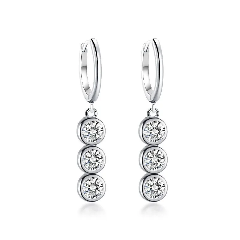 

Moissanite Bubble Drop Earrings for Women S925 Sterling Silver Diamond Hoop Earrings Bridal Wedding Fine Jewelry Gift