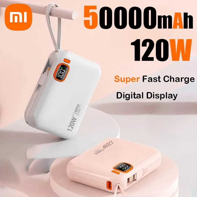 Xiaomi 50000mAh 120W Fast Charging Portable Power Bank Large Capacity Emergency Supply With Digital Display For iPhone Samsung
