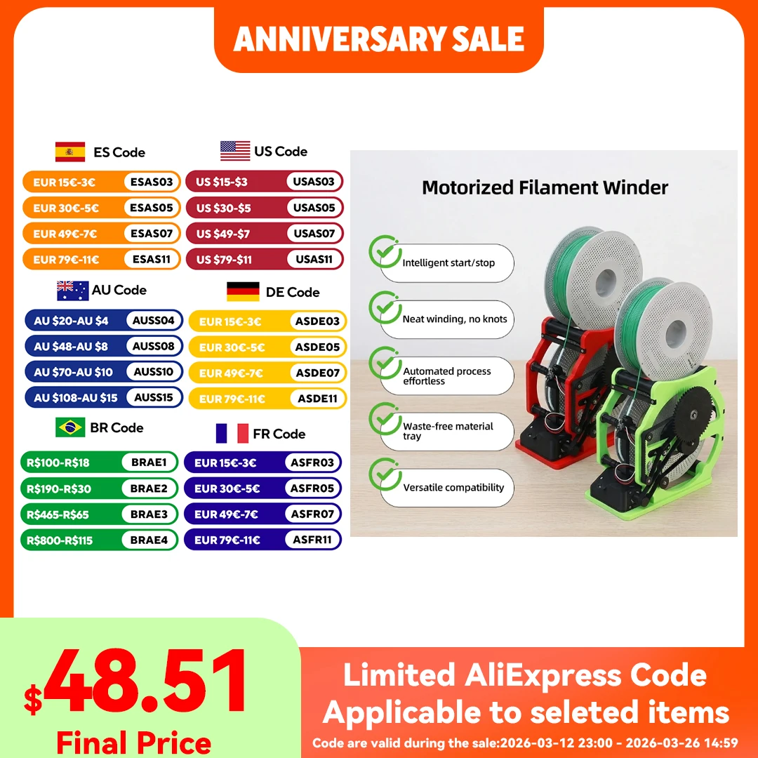 

3D Printer Motorized Filament Winder Automated Process Effortless And Versatile Compatibility For 3D Printer Accessories