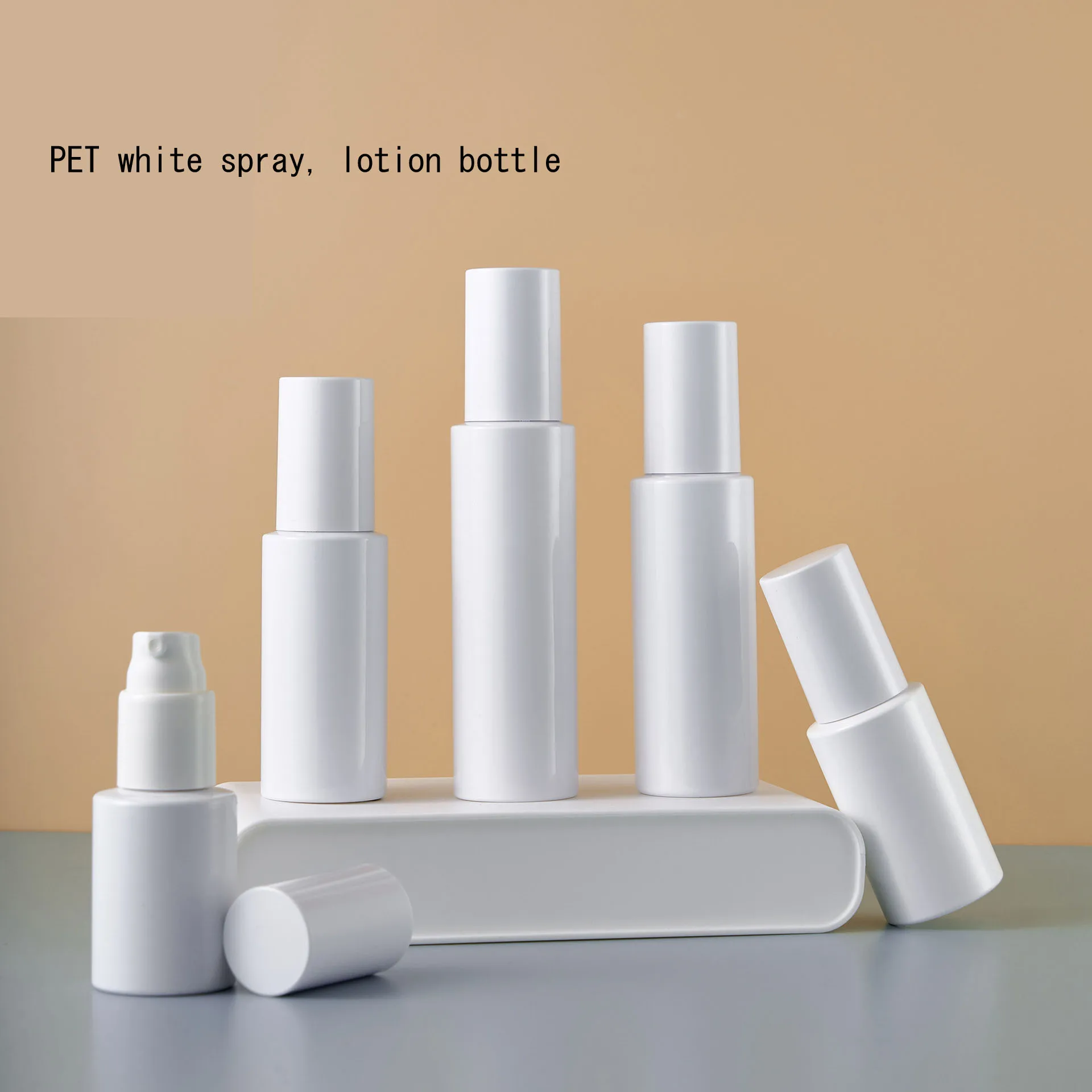 50ml 60ml 80ml 100ml 120ml PET white Straight shoulder lotion bottle spray cosmetic bottle