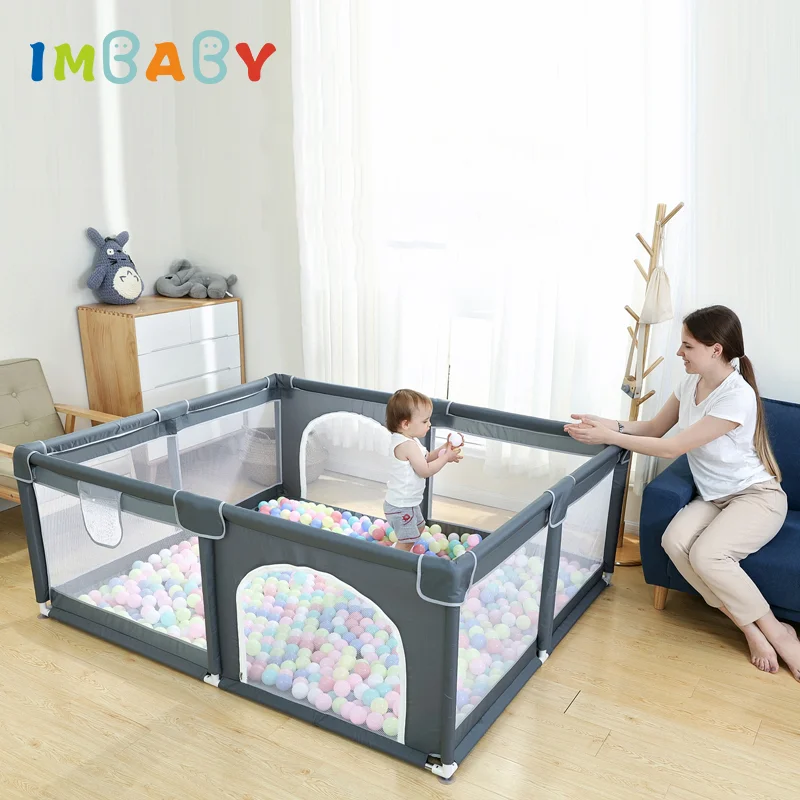 IMBABY – parc d'activités pour bébés, 150x180cm, pour enfants, boîte à balles, piscine, clôture