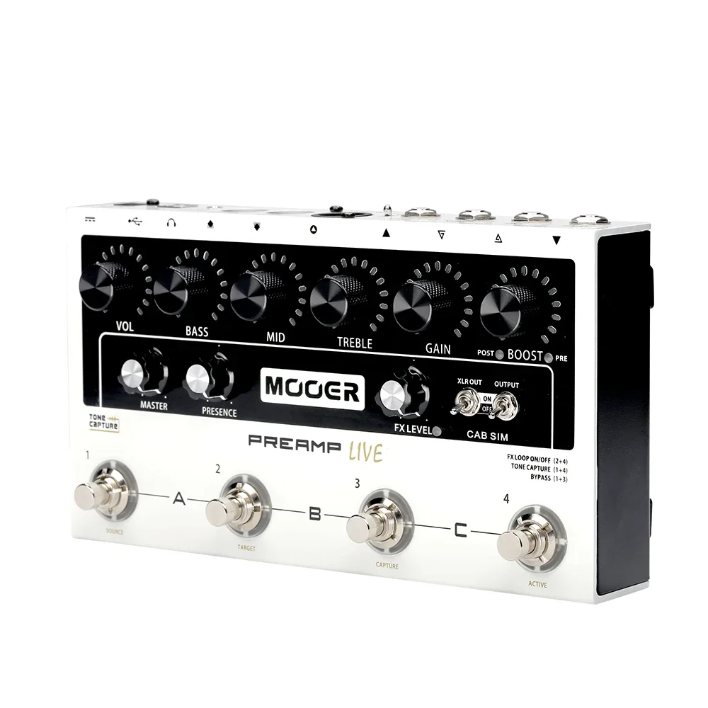 MOOER Digital Preamp Live Guitar Effect Pedal With 12 Independent Preamp Channels IR Loading TONE CAPTURE Sampling Guitar Parts