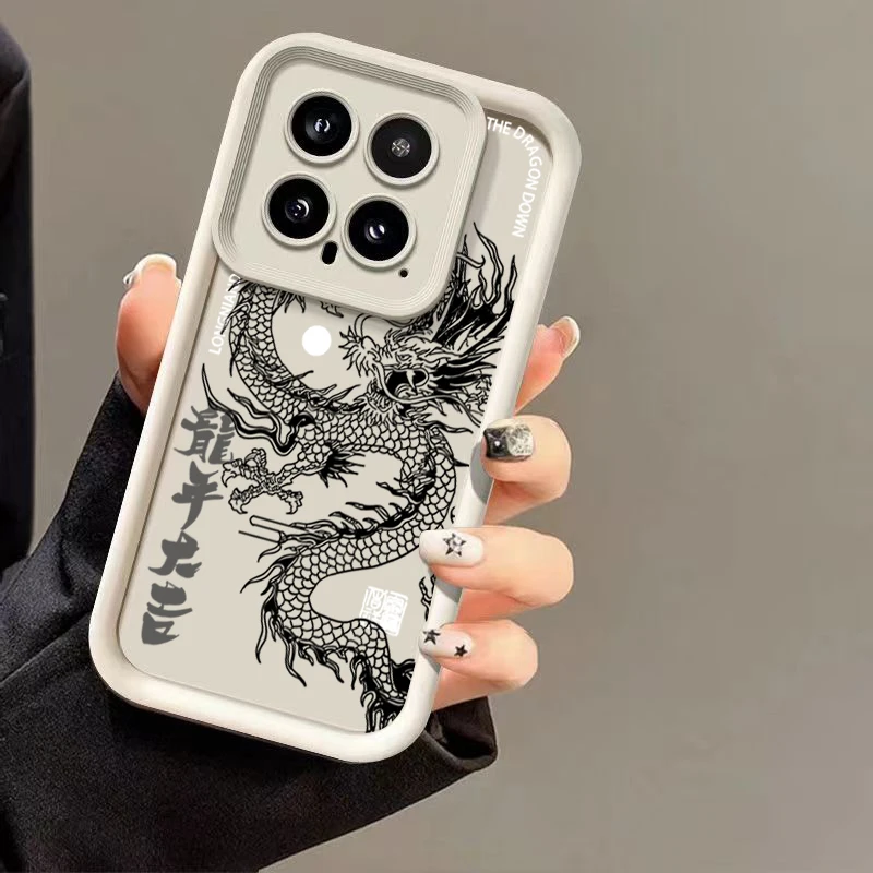 Luxury Dragon Totem Phone Case for Xiaomi Mi 13T 12T Pro 5G 12 11 Lite 14 13 Pro Poco F5 X5 X3 X6 F6 M6 Pro 4G Soft Matte Cover
