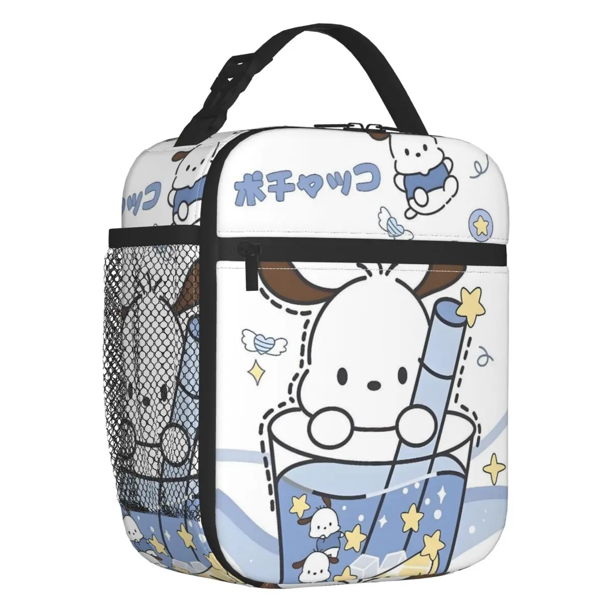 

Pochacco Cute Cartoon Insulated Lunch Bags for Women Kawaii Anime Pattern Portable Thermal Cooler Bento Box Kids School Children