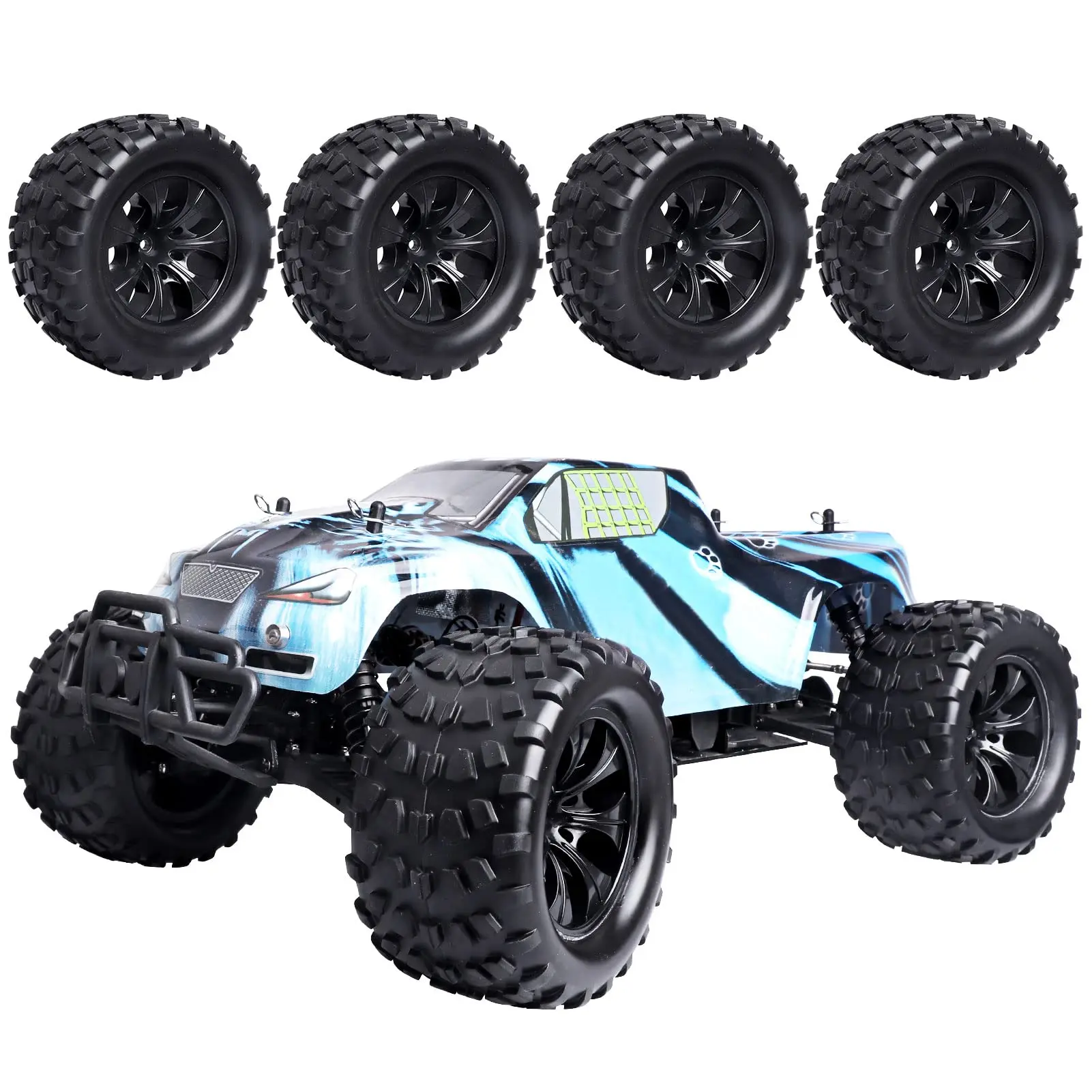 HobbyPark 12mm Monster Truck Tires for 1/10 Arrma Granite Voltage MEGA 2WD 1/10 Granite 4X4 V3 3S BLX