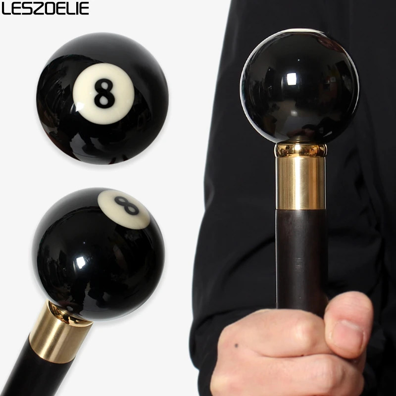 Black 8th Billiards Resin Handle 3-Piece African Rosewood Walking Stick Elegant Fashionable Decorative Cane for Men And Women