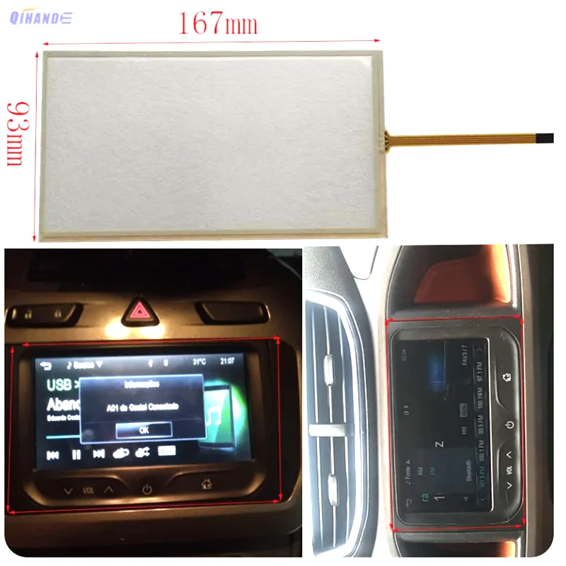 8pcs 4 Pin Touch Screen MYLINK 167x93 For Chevrolet GMC Onix Aveo Spark Prism Trax 2012-2016 CD Audio Player Navigation Raido