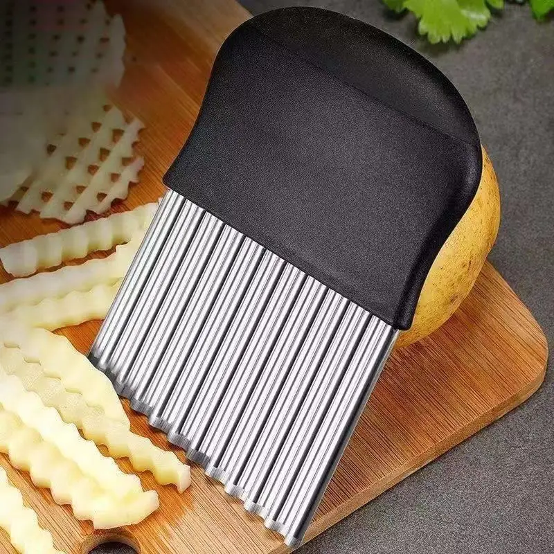 Stainless Steel Wavy Knife Potato Cutter Kitchen Home Use Vegetable Slicer Multi Functional Strainer Chinese Style Tool