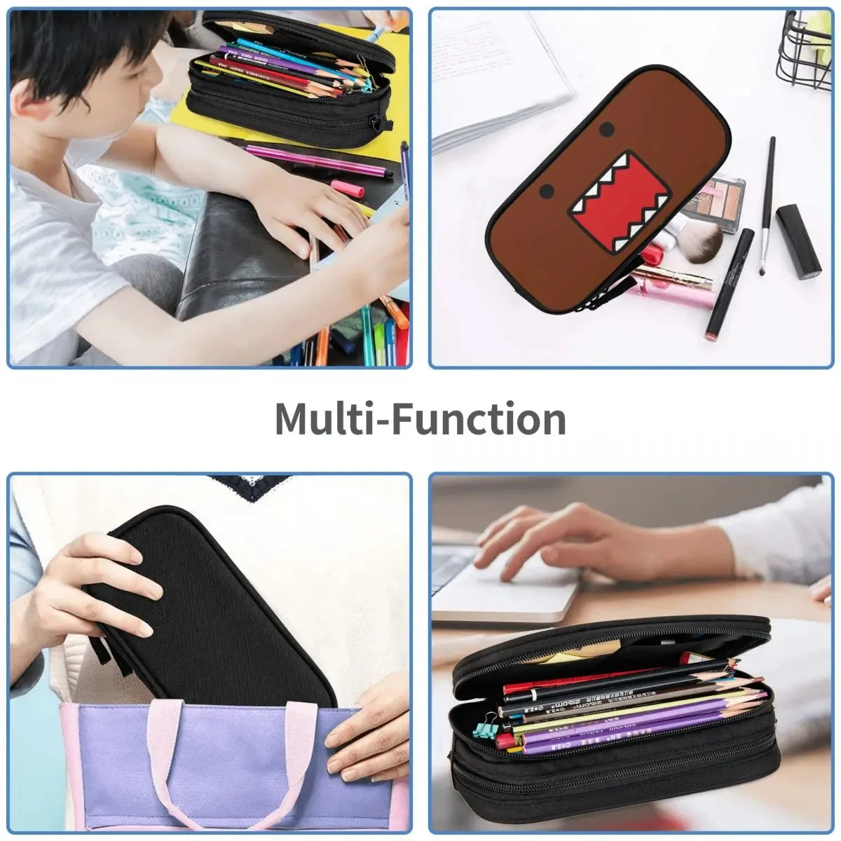 Classic Domo Domo Kun Funny Cartoon Pencil Cases Pencilcases Pen Box for Girls Boys Big Capacity Bags School Supplies Stationery