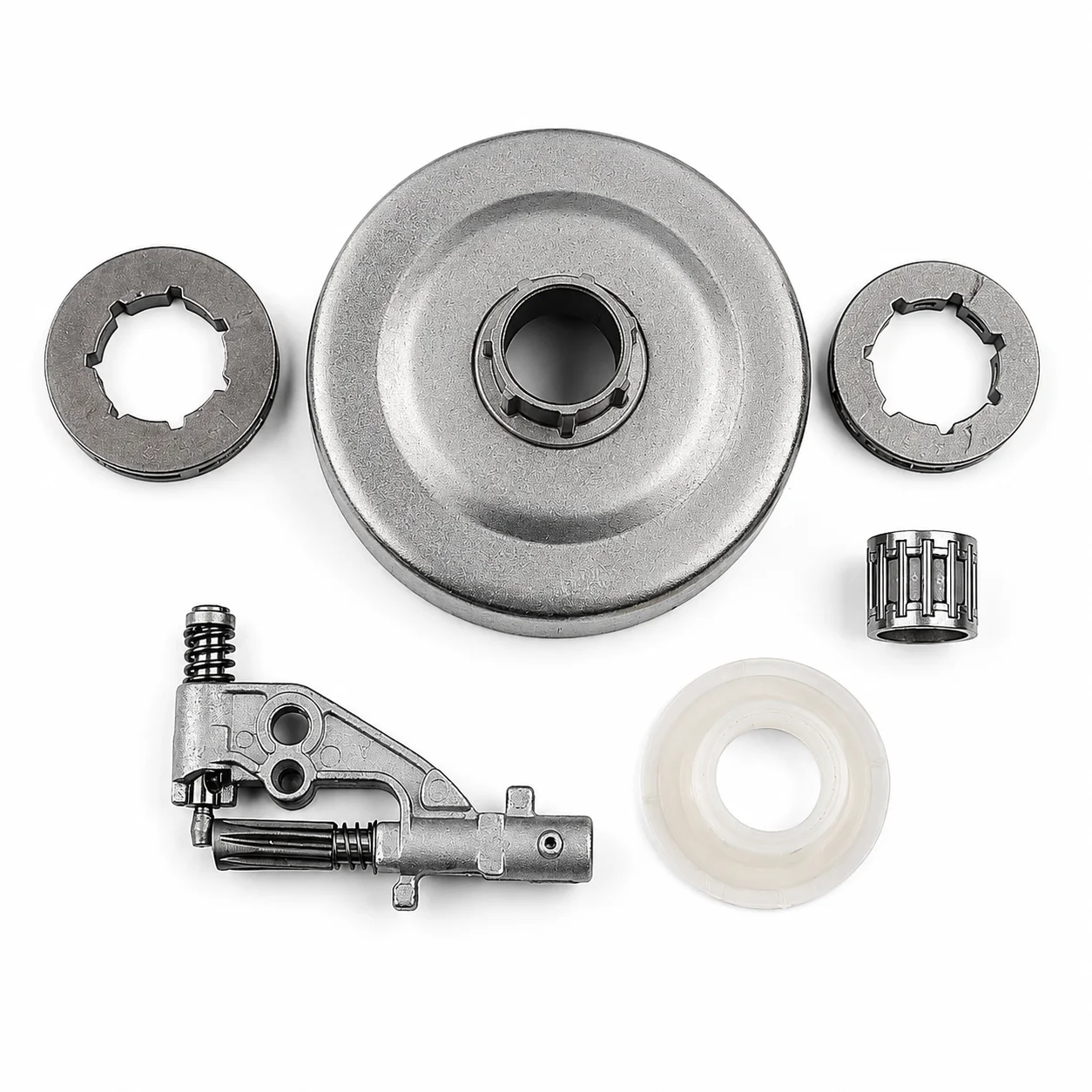 Oil Pump Clutch Drum Rim Sprocket Needle Bearing Worm Gear Kit For Husqvarna 357 357XP 359 Saw Parts Replace 503980002 503980071