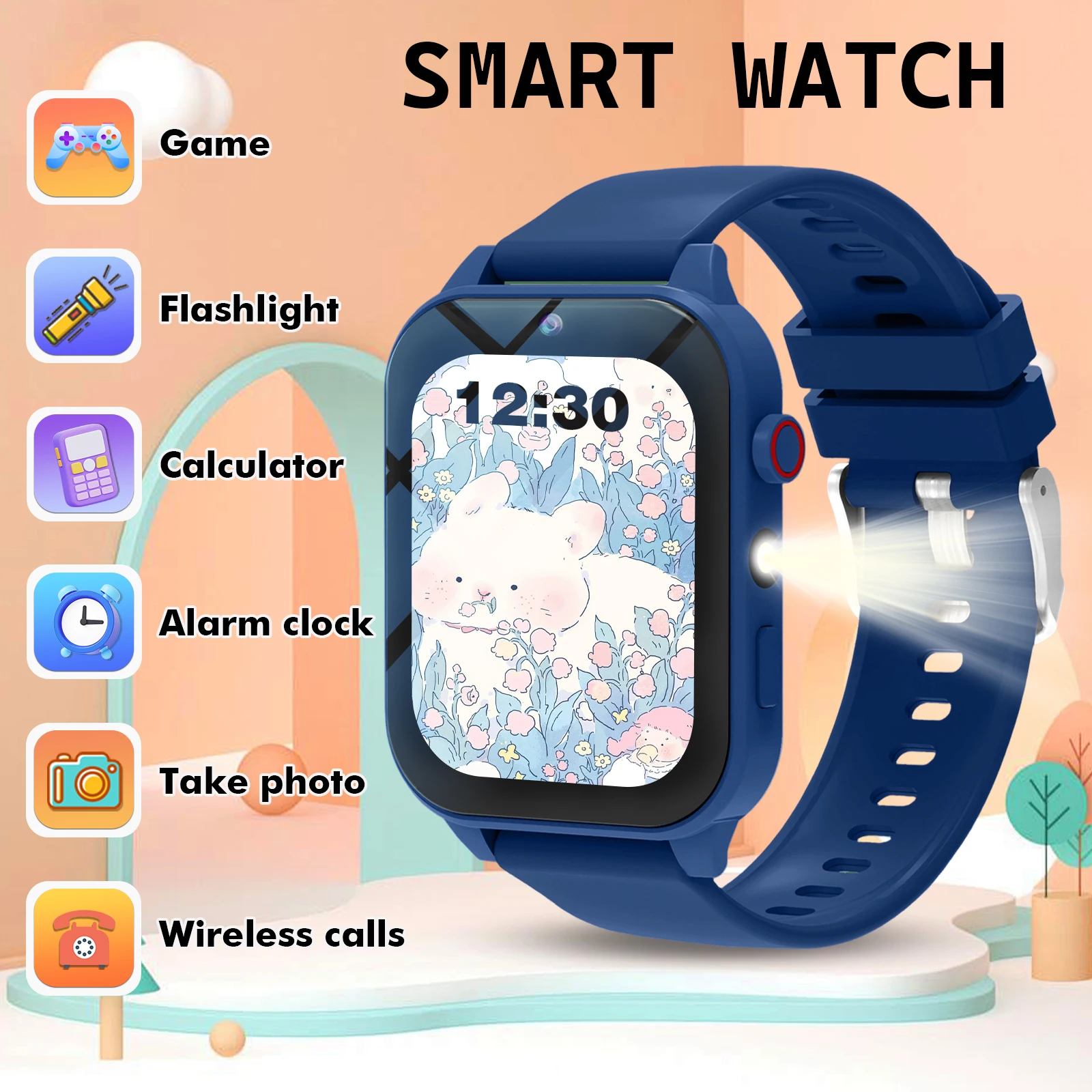

Kids Smart Watch with Camera, Album, 18 Games, Calculator, Calendar, LED Light, Perfect Holiday Gift for Children