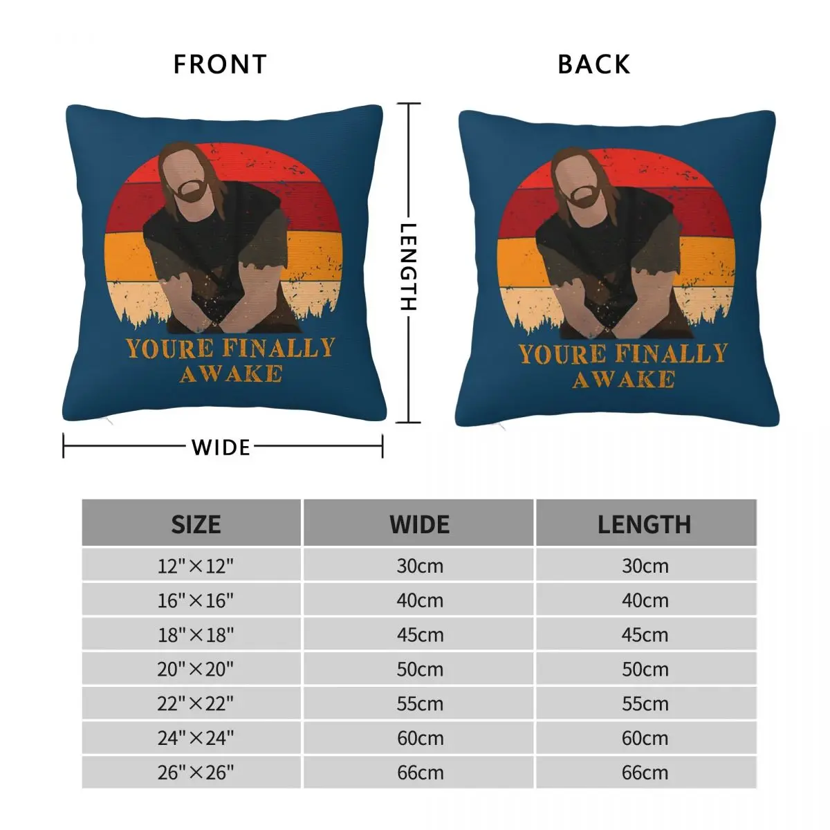 You're Finally Awake Square Pillowcase Polyester Linen Velvet Printed Zip Decor Pillow Case Car Cushion Cover