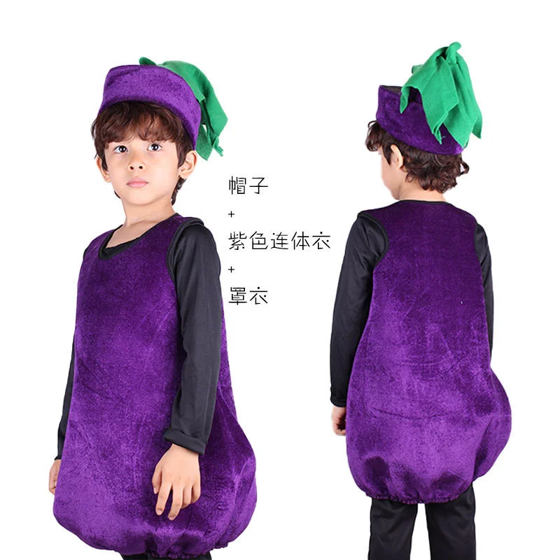 Kinderfruit Aubergine Kostuum Cosplay Voor De Feestdag