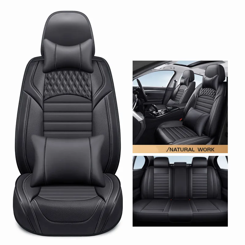 Universal Full Set Car Seat Covers For Seat Leon Ibiza Arona Ford Focus MK1 MK2 MK3 MK4 Opel Corsa D Leather Auto Assecories