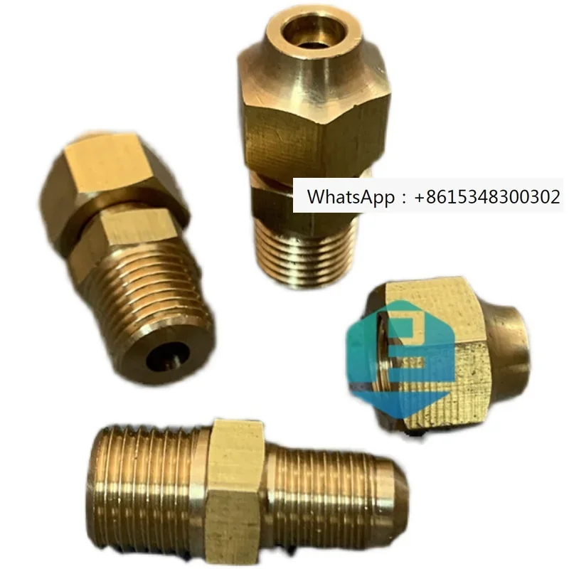 Compressor self sealing joint with nut and liquid top needle valve SAE external thread coarse and fine thread adapter