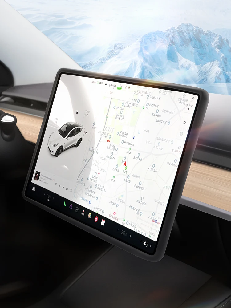 Protection d'écran de navigation centrale en TPU YZ pour Tesla Model 3 Y/YL Highland Juniper 2021-2026