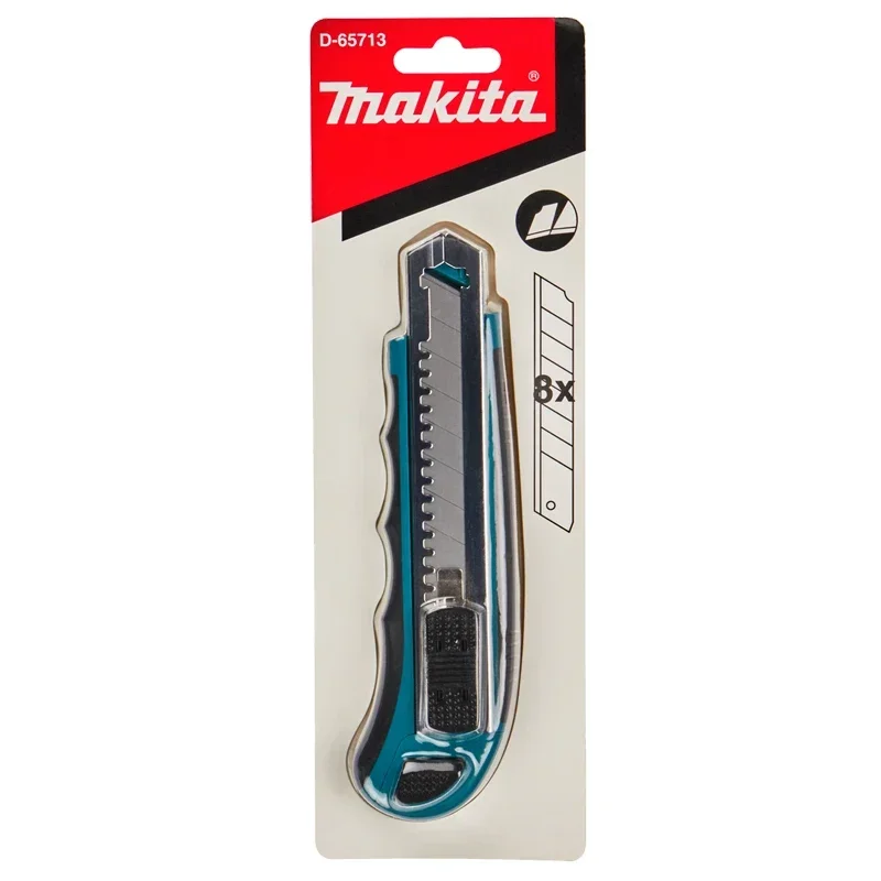 Makita D-65713 Art Knife 8X Blades Multifunctional Easy Loading Sharp Cutting Cutting Anti Slip Comfort Handle Hand Tools