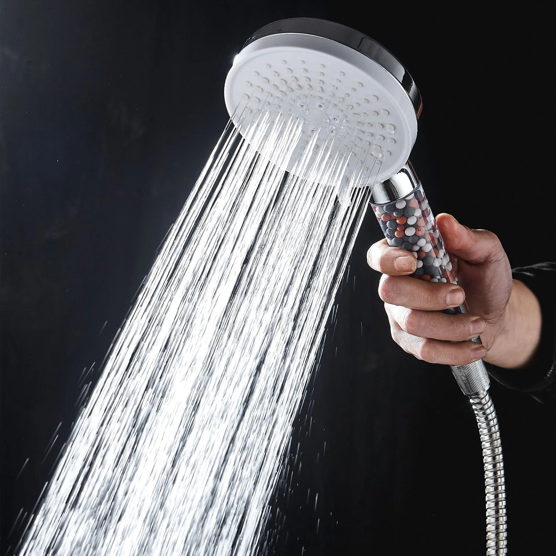 

5 Jet Modes Shower Head Water Saving Massage High Pressure Showerhead Handheld Spray Nozzle Hangable Bathroom Accessories