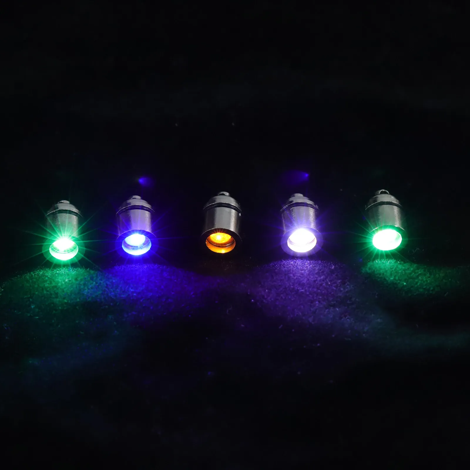 9 Piece Mini LED Flashlight Keychain Glow Lamp Base Accessories Portable Battery Powered for Night Walking DIY
