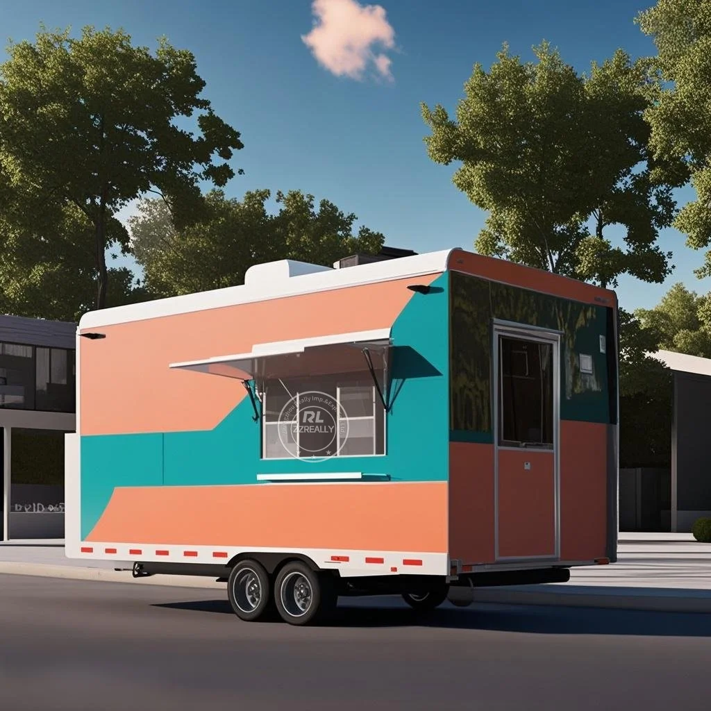 

American Street Food Truck Mobile Kitchen Fully Equipped Ice Cream Cart Hot Dog Kiosk Mobile Snack Food Trailer