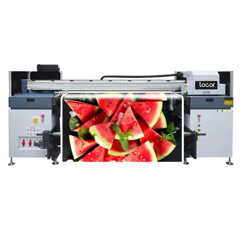【Industrial】 1.8m UV Hybrid Printer Print Uv Roll To Roll Materials And Flatbed Materials CMYK+W+V Double Side Printing