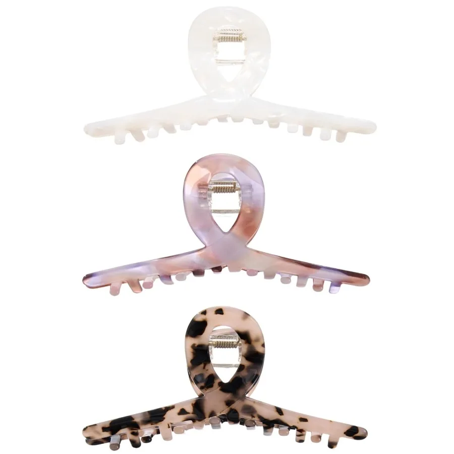 

Стильные большие заколки для волос для женщин с густыми волосами: заколка-банан из ацетата целлюлозы, аксессуары для укладки волос, набор из 3-х элегантных Cla