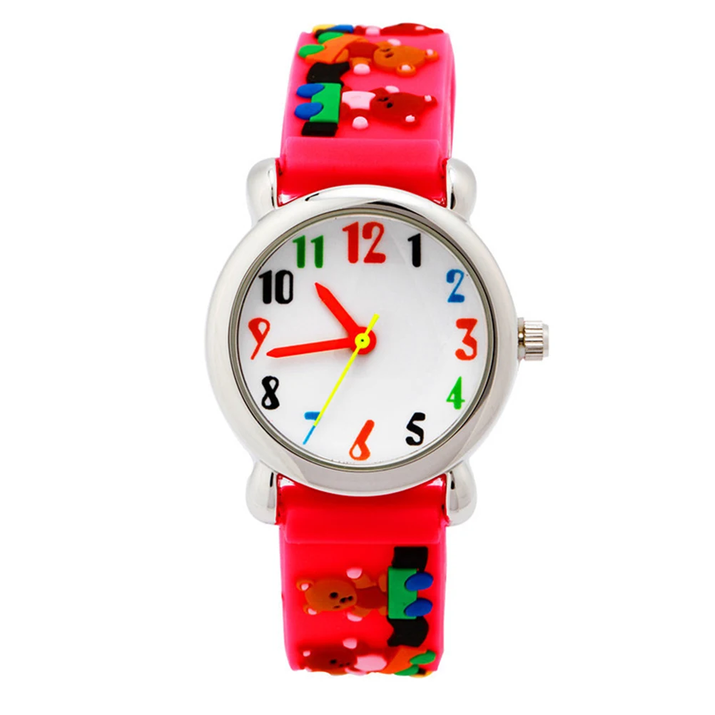 3D Cartoon Watch for Kids Children Wristwatch Zinc Alloy PVC Durable Adjustable Strap Birthday Gift Kid Watch Easy Time Check