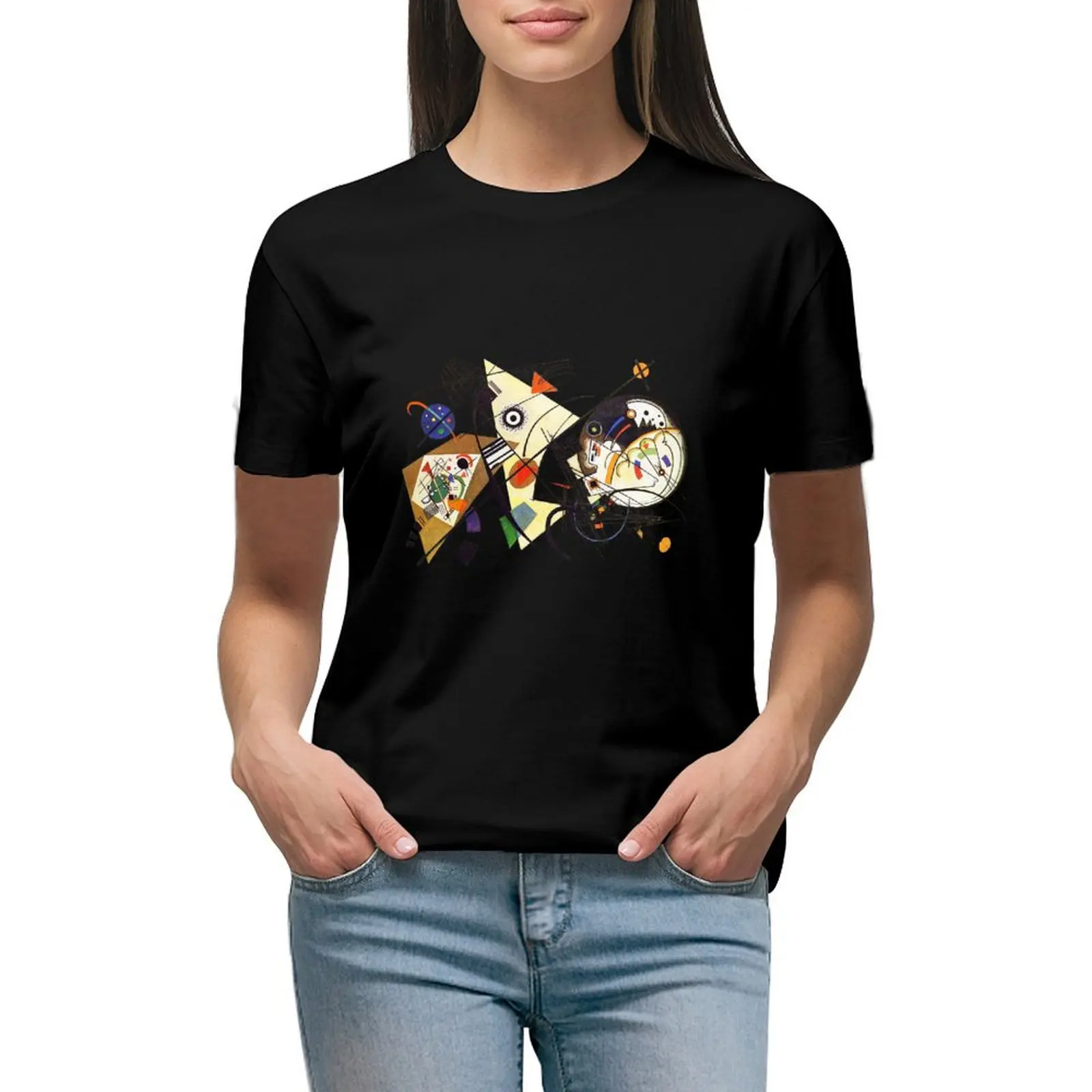 

HD. Transverse Lines (1923), by Wassily Kandinsky T-Shirt lady clothes Aesthetic clothing tees quick drying Women's tops