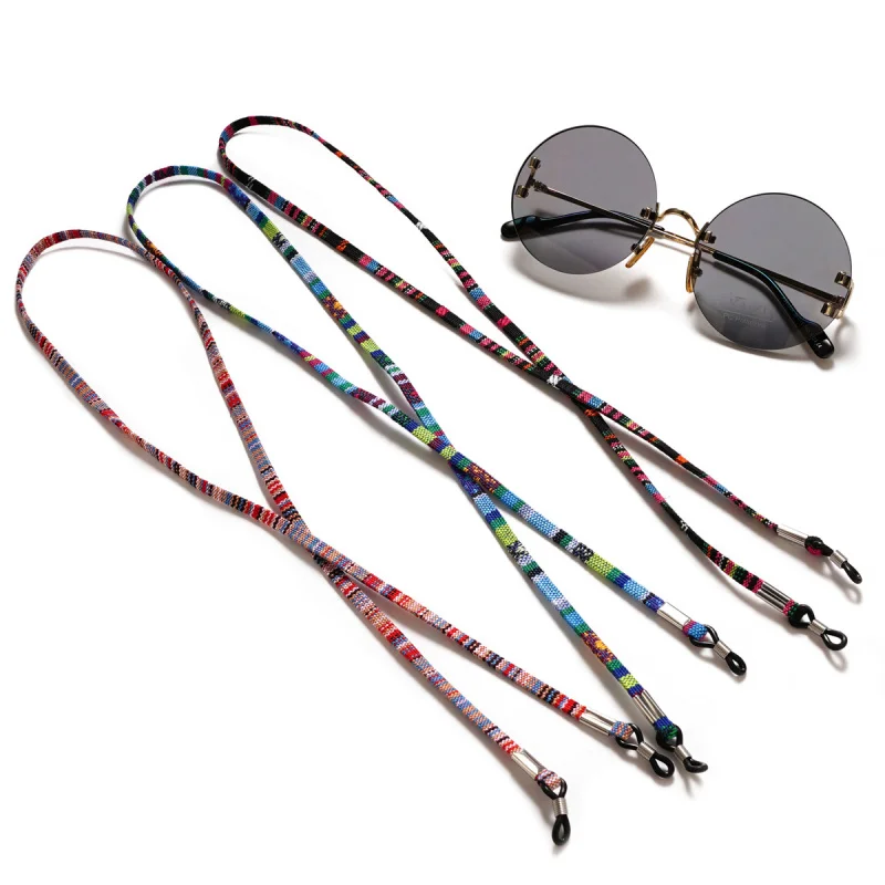 2 uds. De gafas de sol bohemias, cuerda ajustable antideslizante para gafas, cordón elástico de poliéster, correas para el cuello a la moda