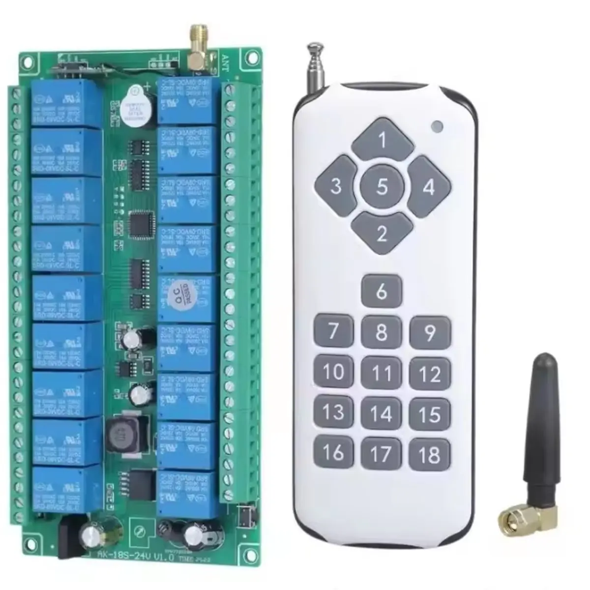 TOP RATED○▽T5EA 433MHz 12V-36V 18 Channel Module Receiver Wireless Remote Control Relay Switch for Garage Door Gate Light Motor
