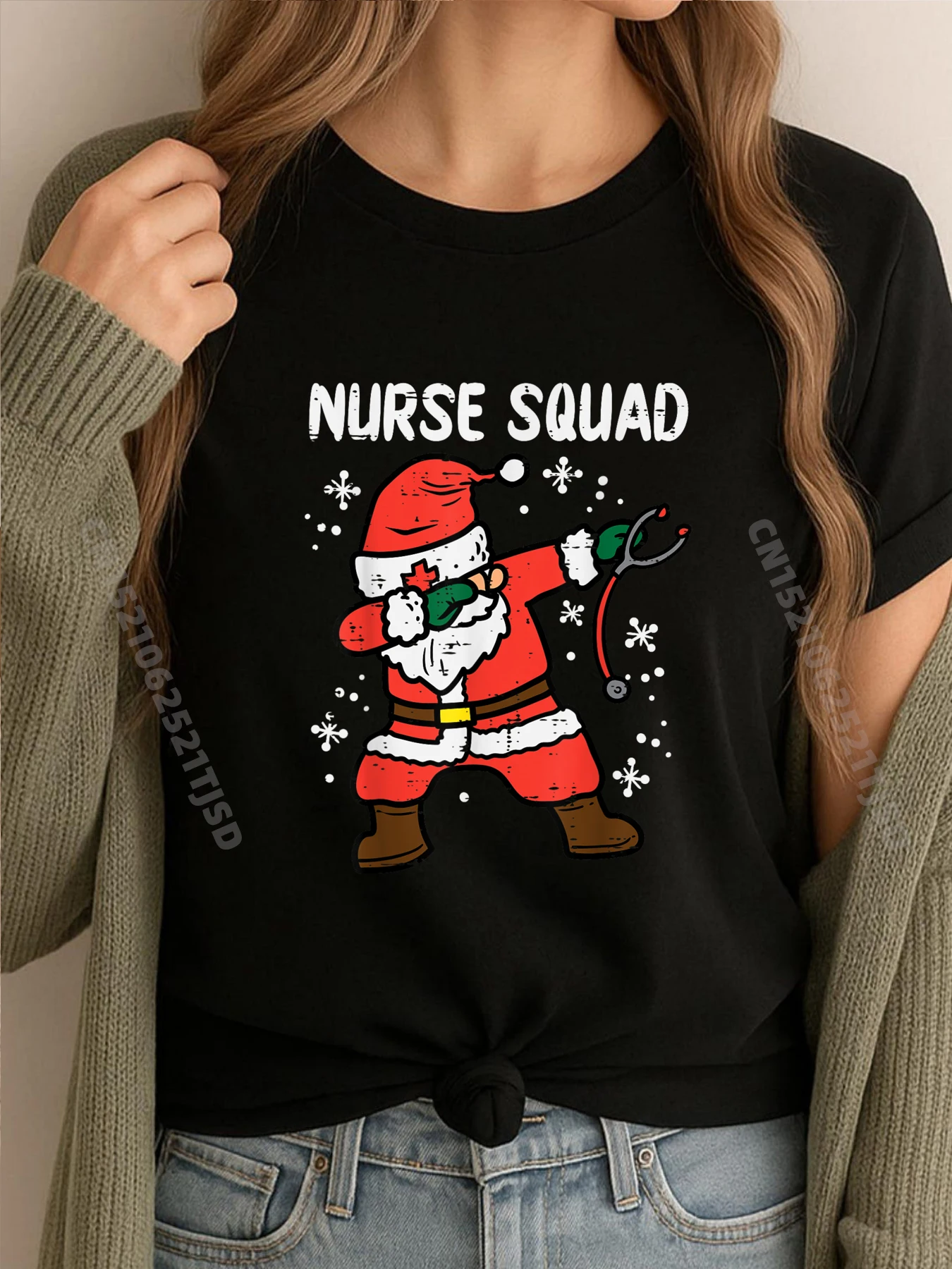 

Santa Dab Nurse Squad Christmas Xmas Scrub Rn Medical Graphic Tees Short Sleeve Tee