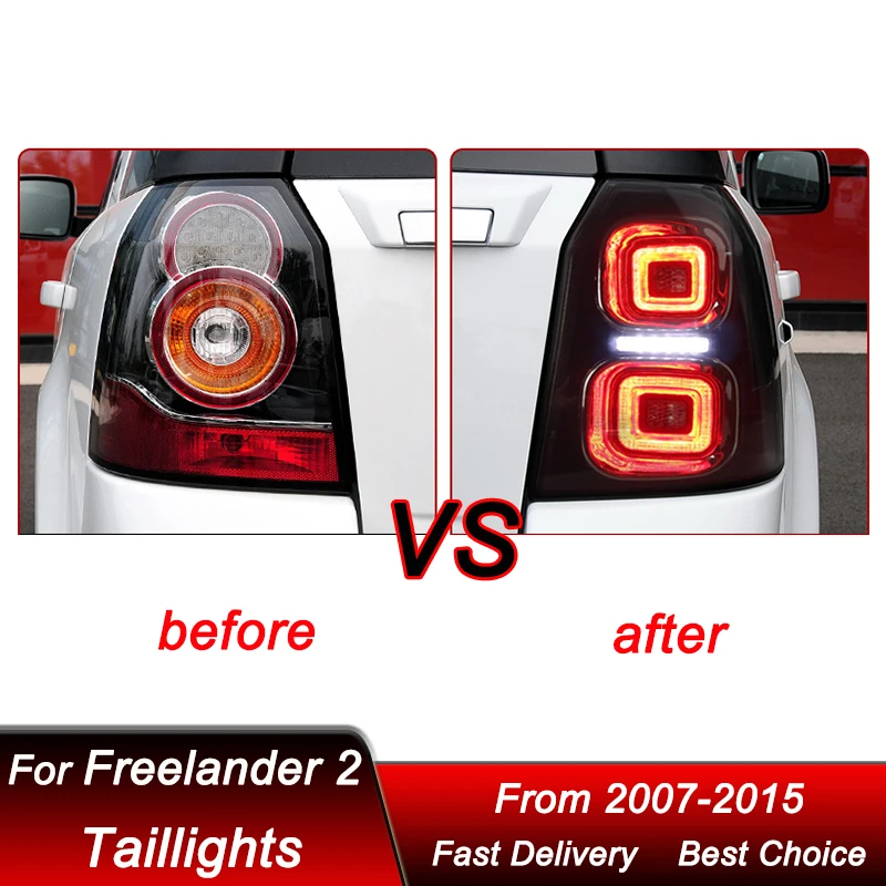 Pop Car Styling Tail Lights For Land Rover Freelander 2 2007-2015 New Style Full LED Dynamic Turn Signal Light Tail Lamp Assembl
